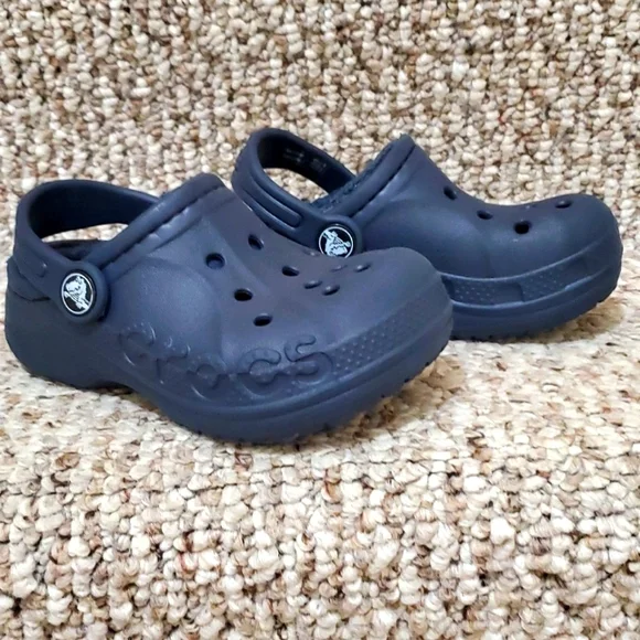 Kids CROCS Blue Lined Shoes, Size C8 - Picture 4 of 7